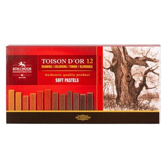 Koh-i-Noor tegnekridt rød/brun 12 stk.