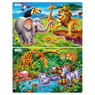 Puslespil - Jungle og savanne 2 stk.