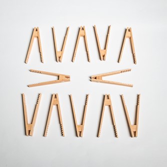 Pincet i træ, 12-pk.