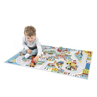 Legetæppe by med biler og huse 43 dele