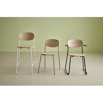 Collab stol FSC 4 ben sh 45 cm sølv stel