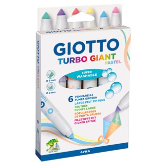 Giotto Turbo Giant tuscher pastel 6 stk.