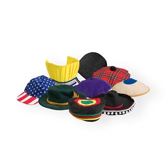 Hatte fra hele verden 9 stk.