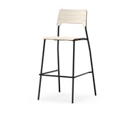 Como stol FSC 4-ben sh 75 cm stor sæde sort stel