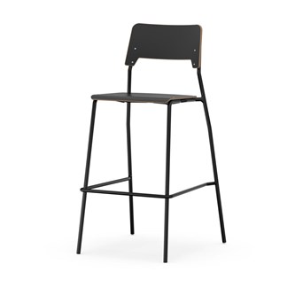 Como stol FSC 4-ben sh 75 cm stor sæde sort stel