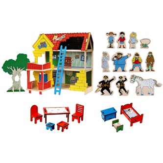 Pippi Langstrømpe Villa Villekulla med figur­er 22 dele