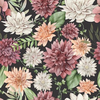 Mønstret canvas, blomst