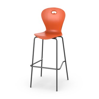 Karoline stol 4 ben large sh 75 cm sort stel