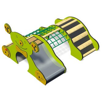 Teddy rutsjebane med klatrenet og bro