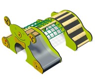 Teddy rutsjebane med klatrenet og bro