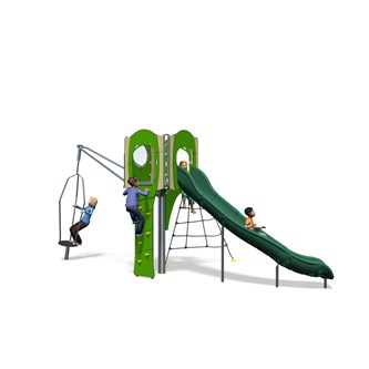 Nexo legetårn med klatrevæg og snurrekop