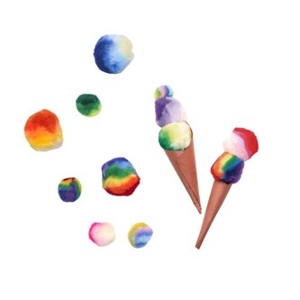 Pomponer multifarvede 180-pak