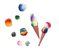 Pomponer multifarvede 180-pak