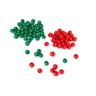 Træperler julmix 10 mm