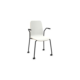 Vapaa stol høj ryg med ben på hjul sort