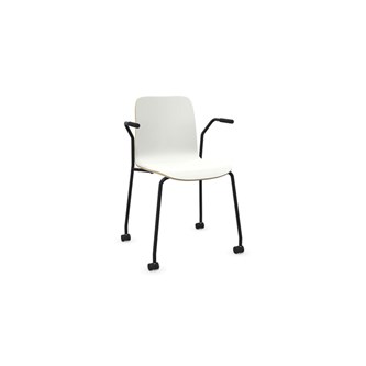 Vapaa stol lav ryg med ben på hjul sort