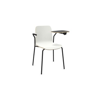 Vapaa stol lav ryg med skriveplade og ben sort