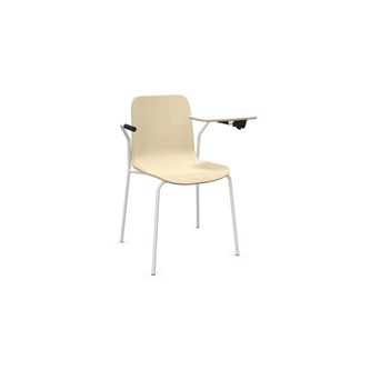 Vapaa stol lav ryg med skriveplade og ben hvid