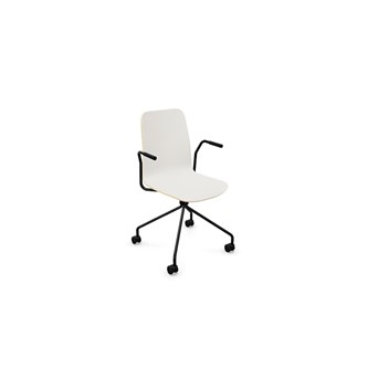 Vapaa konferencestol høj ryg 4-kryds m/hjul sort