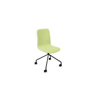 Vapaa stol polstret høj ryg 4-kryds m/hjul sort