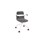 Vapaa stol polstret lav ryg med skriveplade 4-kryds m/hjul hvid
