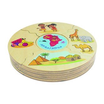 Rundt lag-på-lag-puslespil - kontinenter