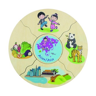 Rundt lag-på-lag-puslespil - kontinenter