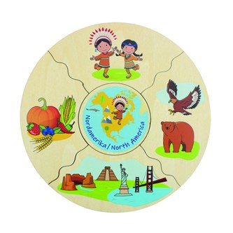 Rundt lag-på-lag-puslespil - kontinenter