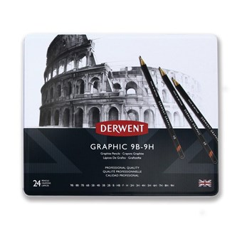 Derwent grafitblyanter 9B–9H 24-pak