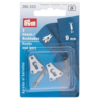 Bukse- og nederdelshægte 9 mm, 10 stk.