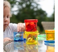 Transparente forstørrelsesglas i regnbuens farver, 6-pak