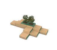 MeetUp 10 siddemoduler i niveau med beplantning