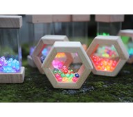 Lysende hexagoner med perler, 6-pak