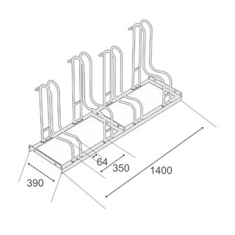 Cykelstativ højt 4 cykler