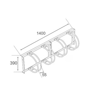 Cykelstativ væghængt 4 cykler