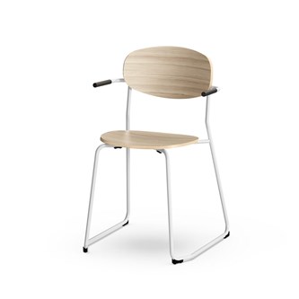 Collab stol FSC 4 ben m/armlæn sh 45 cm sølv stel