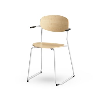 Collab stol FSC 4 ben m/armlæn sh 45 cm sølv stel
