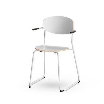 Collab stol FSC 4 ben m/armlæn sh 45 cm sølv stel