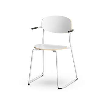 Collab stol FSC 4 ben m/armlæn sh 45 cm sølv stel