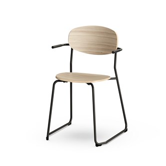 Collab stol FSC 4 ben m/armlæn sh 45 cm sort stel