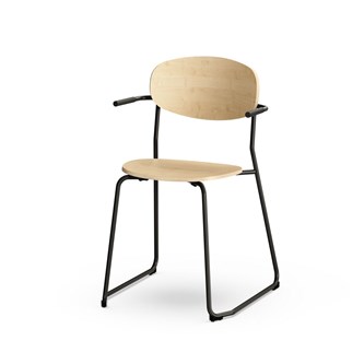 Collab stol FSC 4 ben m/armlæn sh 45 cm sort stel