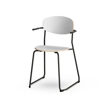 Collab stol FSC 4 ben m/armlæn sh 45 cm sort stel