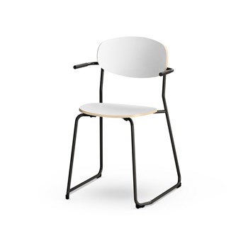 Collab stol FSC 4 ben m/armlæn sh 45 cm sort stel