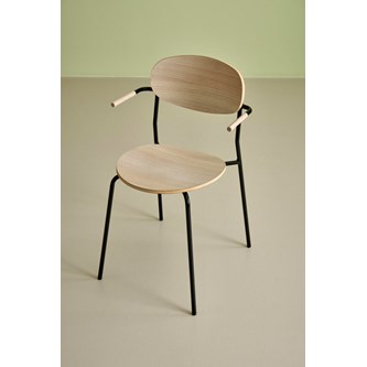 Collab stol FSC 4 ben m/armlæn sh 45 cm sort stel