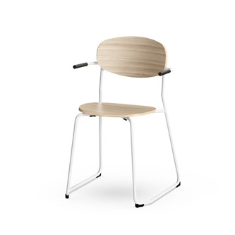 Collab stol FSC 4 ben m/armlæn sh 45 cm hvidt stel