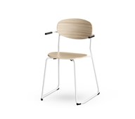 Collab stol FSC 4 ben m/armlæn sh 45 cm hvidt stel