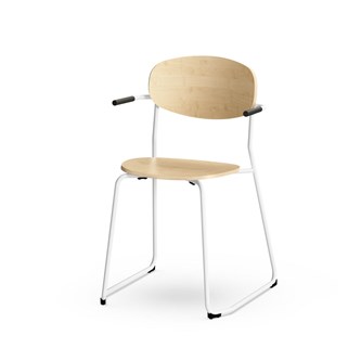 Collab stol FSC 4 ben m/armlæn sh 45 cm hvidt stel