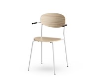 Collab stol FSC m/meder og armlæn sh 45 cm sølv stel