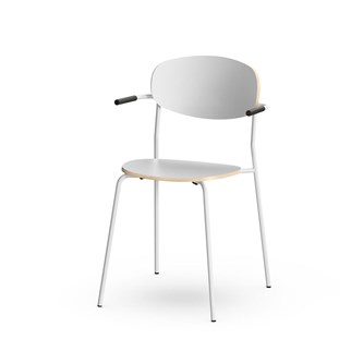 Collab stol FSC m/meder og armlæn sh 45 cm sølv stel
