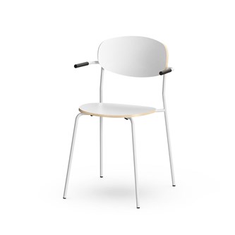 Collab stol FSC m/meder og armlæn sh 45 cm sølv stel